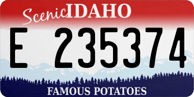 ID license plate E235374