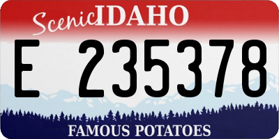 ID license plate E235378