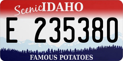 ID license plate E235380