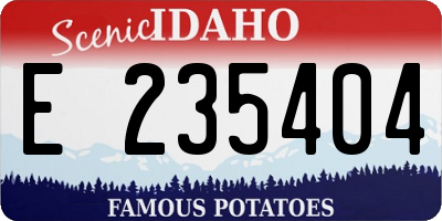 ID license plate E235404