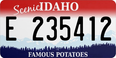 ID license plate E235412
