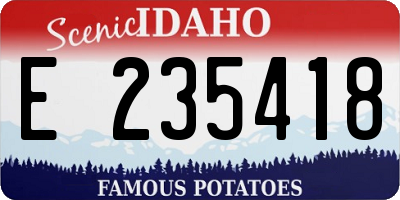 ID license plate E235418