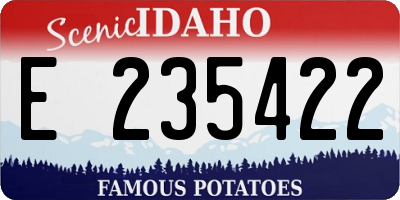 ID license plate E235422