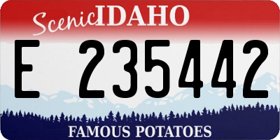ID license plate E235442