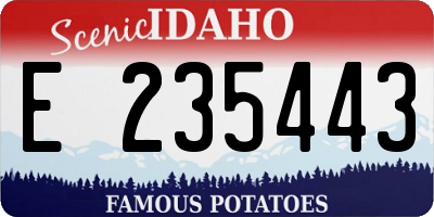 ID license plate E235443