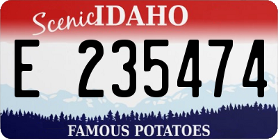 ID license plate E235474