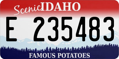 ID license plate E235483