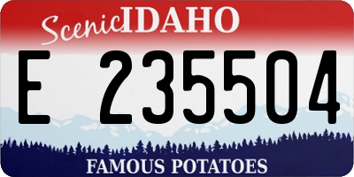 ID license plate E235504