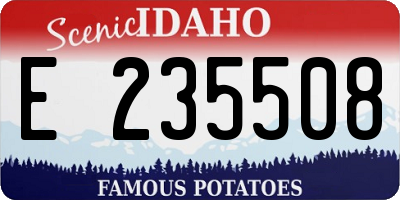 ID license plate E235508