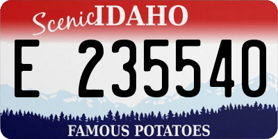 ID license plate E235540