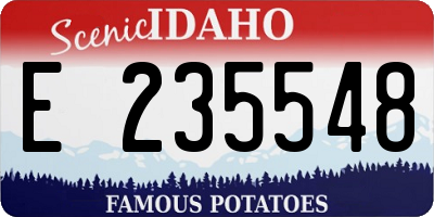 ID license plate E235548