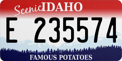 ID license plate E235574