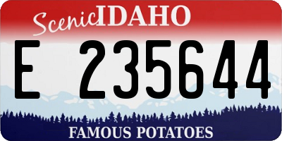 ID license plate E235644