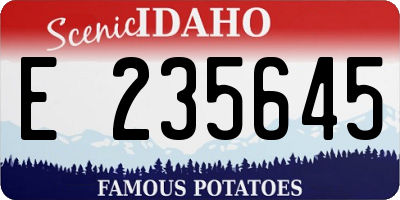 ID license plate E235645