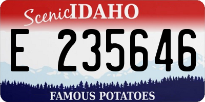 ID license plate E235646