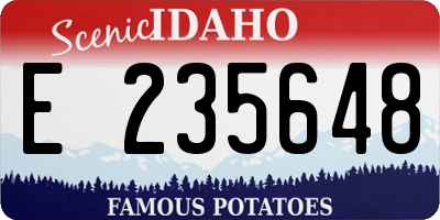 ID license plate E235648