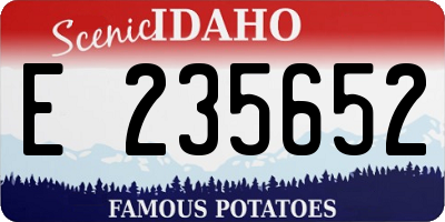 ID license plate E235652