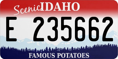 ID license plate E235662