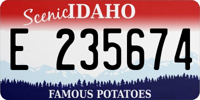 ID license plate E235674