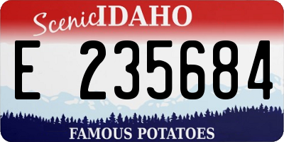 ID license plate E235684