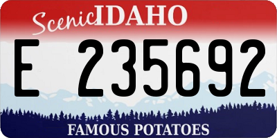 ID license plate E235692