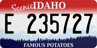 ID license plate E235727