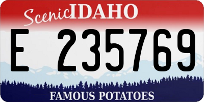 ID license plate E235769