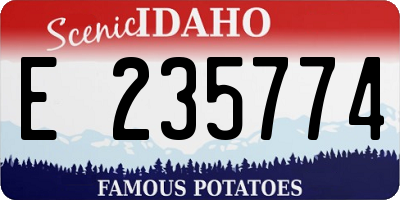 ID license plate E235774