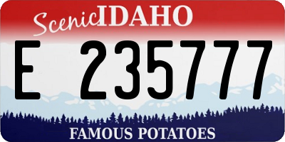 ID license plate E235777
