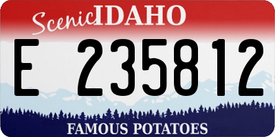 ID license plate E235812