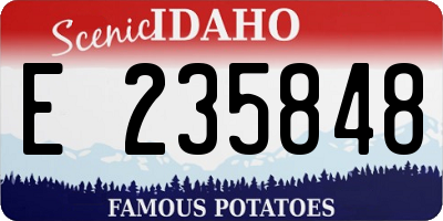 ID license plate E235848