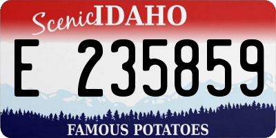 ID license plate E235859