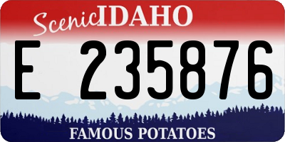 ID license plate E235876