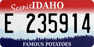 ID license plate E235914