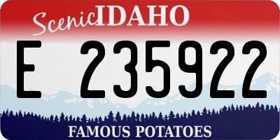 ID license plate E235922