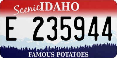 ID license plate E235944
