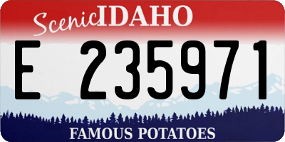 ID license plate E235971