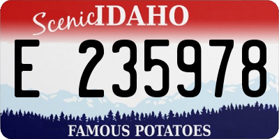 ID license plate E235978