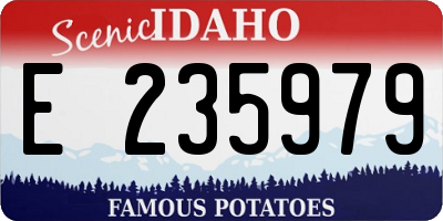 ID license plate E235979