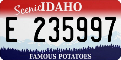 ID license plate E235997