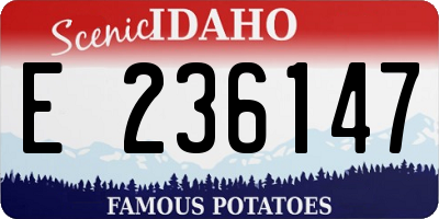 ID license plate E236147