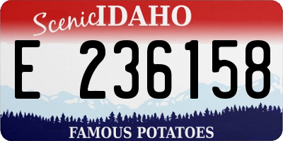 ID license plate E236158