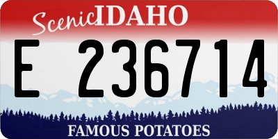 ID license plate E236714