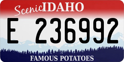 ID license plate E236992
