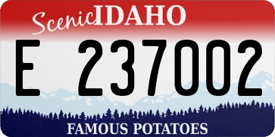 ID license plate E237002