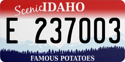 ID license plate E237003