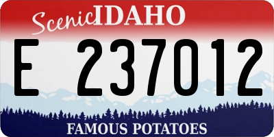 ID license plate E237012