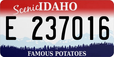 ID license plate E237016