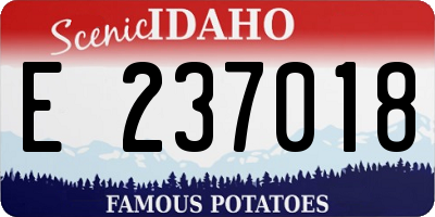 ID license plate E237018