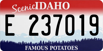 ID license plate E237019